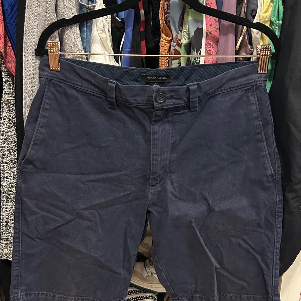 Banana Republic Blue Flat Front Shorts